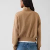 Pullover oversize Vintagesoft con mezza zip e scollo a V