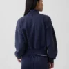 Pullover oversize Vintagesoft con mezza zip e scollo a V