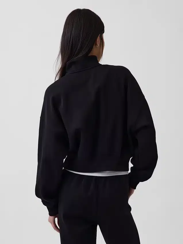 Pullover oversize Vintagesoft con mezza zip e scollo a V