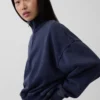 Pullover oversize Vintagesoft con mezza zip e scollo a V