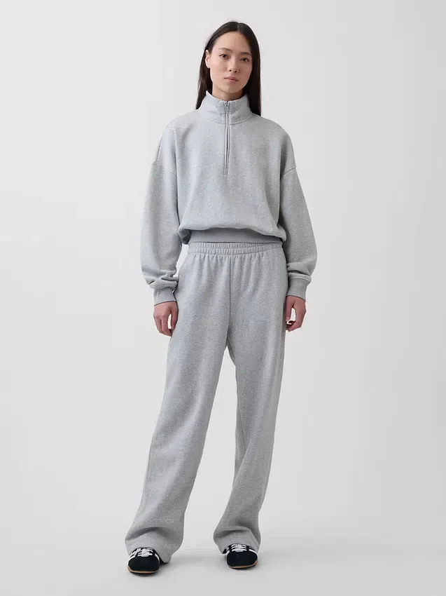 Pullover oversize Vintagesoft con mezza zip e scollo a V