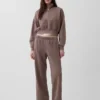 Pullover oversize Vintagesoft con mezza zip e scollo a V