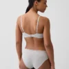 Reggiseno a triangolo in cotone elasticizzato biologico con bordi in pizzo
