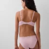 Reggiseno a triangolo in cotone elasticizzato biologico con bordi in pizzo