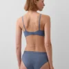 Reggiseno a triangolo in cotone elasticizzato biologico con bordi in pizzo