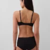 Reggiseno a triangolo in cotone elasticizzato biologico con bordi in pizzo