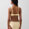 Reggiseno a triangolo in cotone elasticizzato biologico con bordi in pizzo