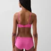 Reggiseno a triangolo in cotone elasticizzato biologico con bordi in pizzo