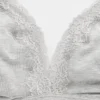 Reggiseno a triangolo in cotone elasticizzato biologico con bordi in pizzo