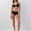 Reggiseno a triangolo in cotone elasticizzato biologico con bordi in pizzo