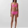 Reggiseno a triangolo in cotone elasticizzato biologico con bordi in pizzo