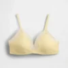 Reggiseno a triangolo in cotone elasticizzato biologico con bordi in pizzo