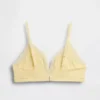 Reggiseno a triangolo in cotone elasticizzato biologico con bordi in pizzo