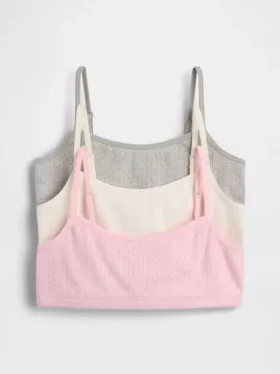 Reggiseno in cotone biologico a maglia pointelle per bambini (confezione da 3)