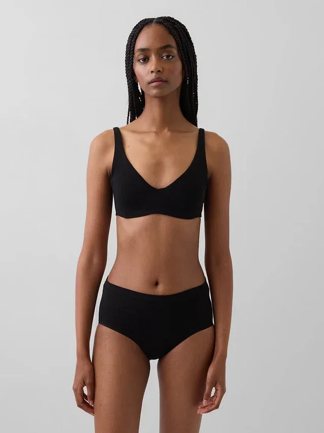 Reggiseno senza imbottitura in cotone biologico elasticizzato
