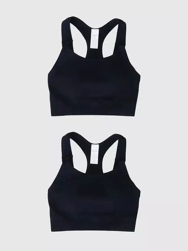 Reggiseno sportivo premaman senza cuciture per l’allattamento Ingrid and Isabel Basics, confezione da 2