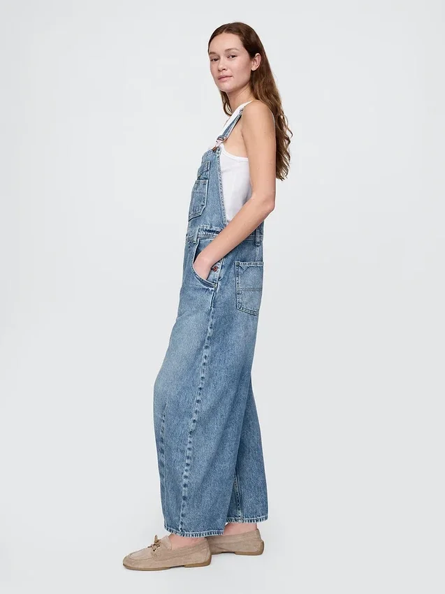 Salopette a ferro di cavallo in denim ultrasoft