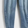 Salopette a ferro di cavallo in denim ultrasoft