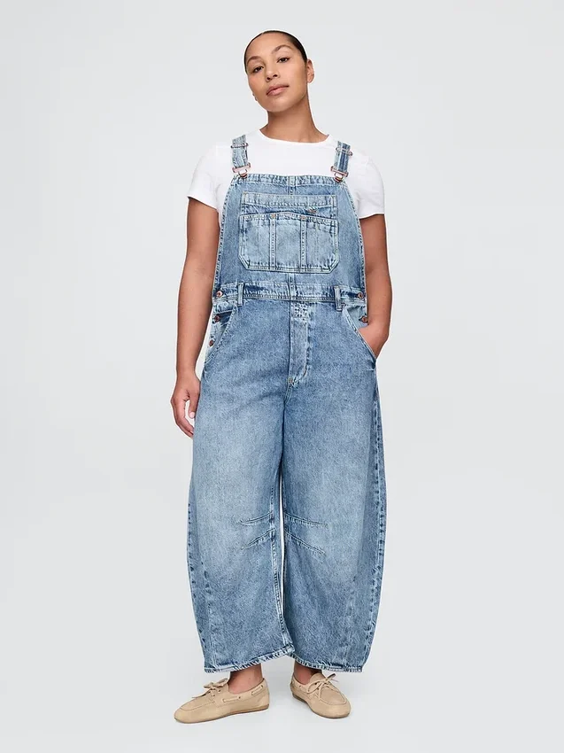 Salopette a ferro di cavallo in denim ultrasoft