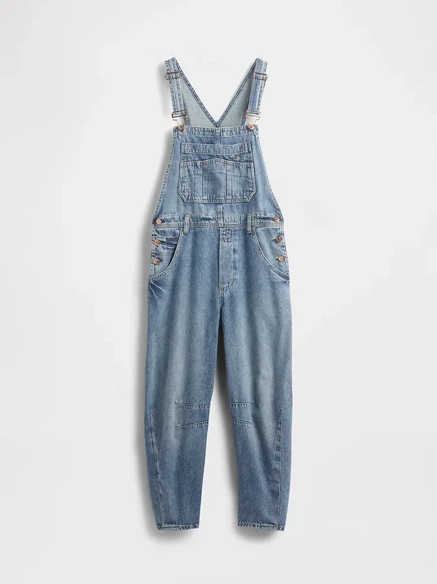 Salopette a ferro di cavallo in denim ultrasoft