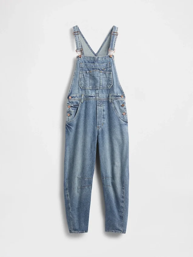 Salopette a ferro di cavallo in denim ultrasoft