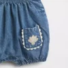 Salopette a palloncino in denim con tasche a bustina per neonati