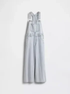 Salopette baggy a righe in denim per bambini