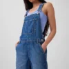 Salopette corta in denim ampio stile anni ’90