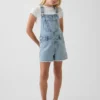 Salopette corta in denim per bambini