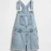 Salopette corta in denim per bambini