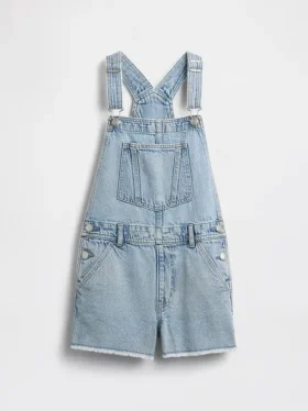 Salopette corta in denim per bambini
