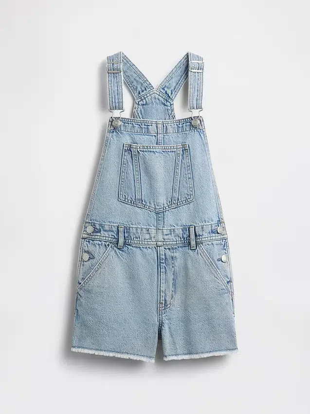 Salopette corta in denim per bambini