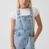 Salopette corta in denim per bambini