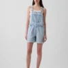 Salopette corta in denim ultra morbido