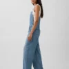 Salopette in denim morbidissimo dal taglio morbido