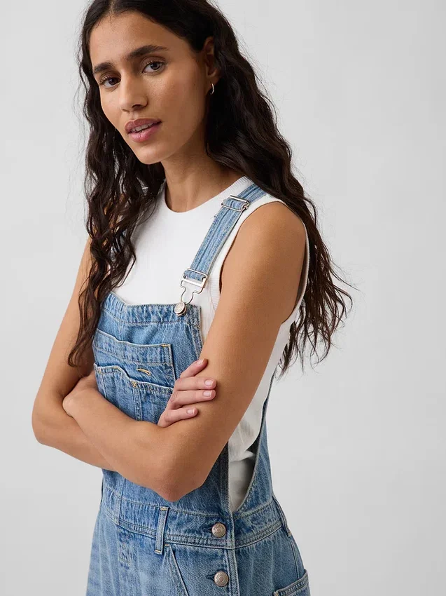 Salopette in denim morbidissimo dal taglio morbido