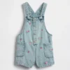 Salopette in denim ricamata per neonato & bebè