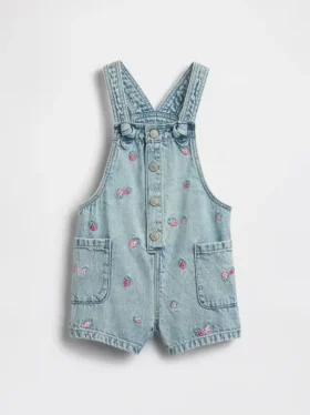 Salopette in denim ricamata per neonato & bebè