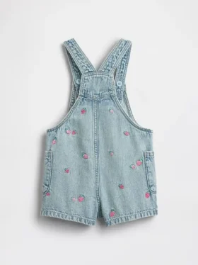 Salopette in denim ricamata per neonato & bebè