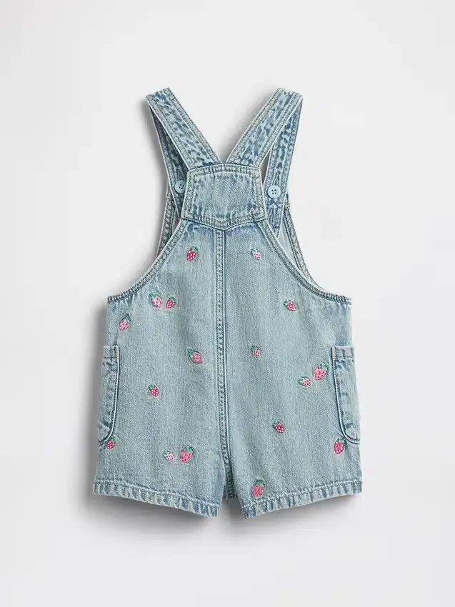 Salopette in denim ricamata per neonato & bebè