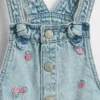 Salopette in denim ricamata per neonato & bebè