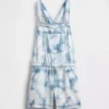 Salopette in denim tie-dye per bambini, dal taglio comodo