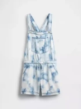 Salopette in denim tie-dye per bambini, dal taglio comodo