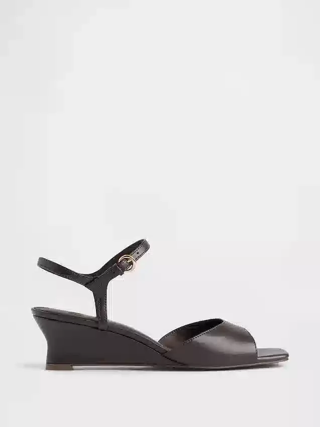 Sandali con zeppa in pelle vegana
