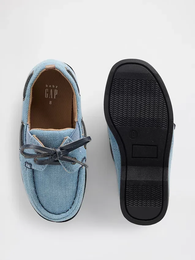 Scarpe da barca in denim per bambini