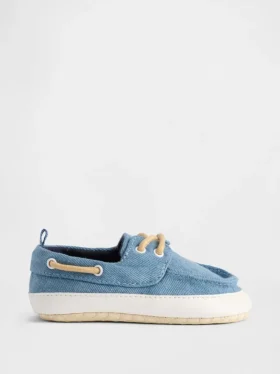 Scarpe da barca in denim per neonati