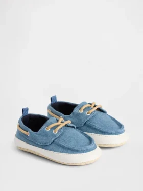 Scarpe da barca in denim per neonati