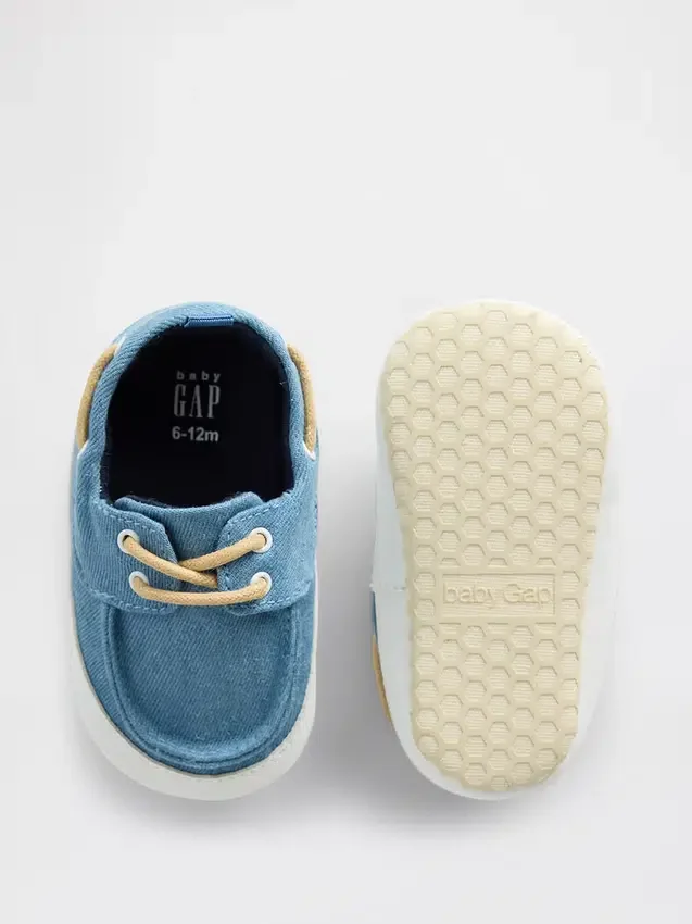 Scarpe da barca in denim per neonati