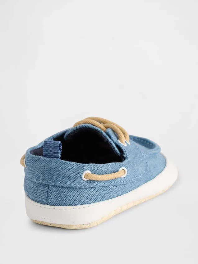 Scarpe da barca in denim per neonati