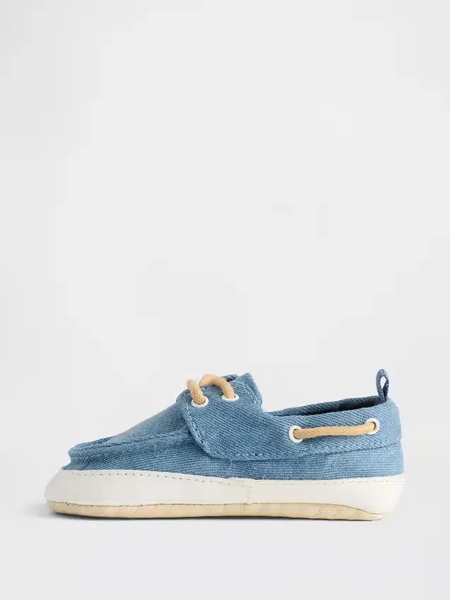 Scarpe da barca in denim per neonati